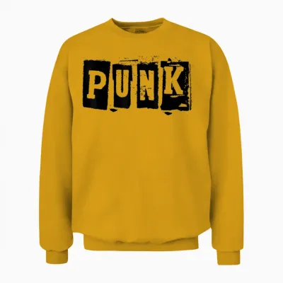 Punk Clothing | Alternative Punk Music Shirt | Punk Rock T-Shirt, White Unisex Sweatshirt - Gold
