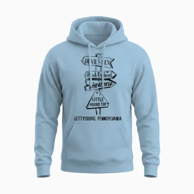 Gettysburg Civil War Landmarks Unisex Hoodie - Light Blue