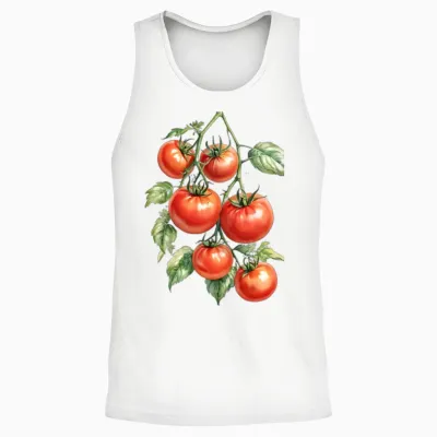 Tomato Vibes Unisex Tank Top - White