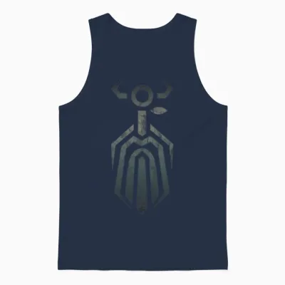Odin God Asgard Nordic Viking Pagan Druid Eye Face Unisex Tank Top - Navy