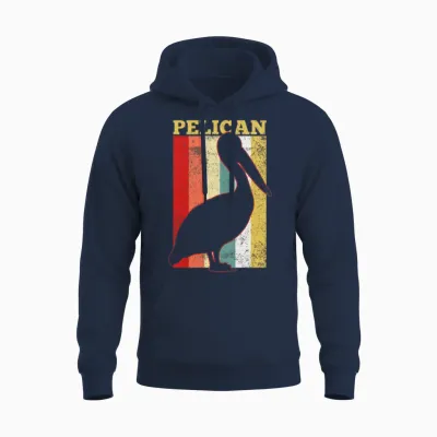 Pelican Waterbird Retro Vintage Unisex Hoodie - Navy