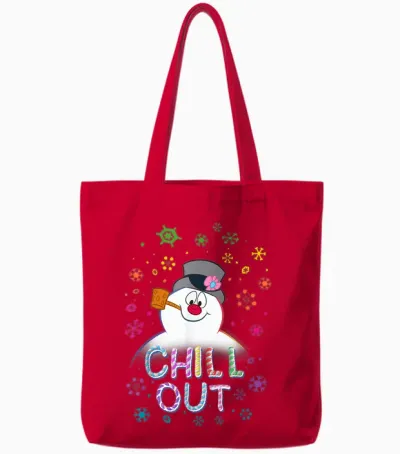 Frosty the Snowman Chill Out Portrait Tote Bags - Red