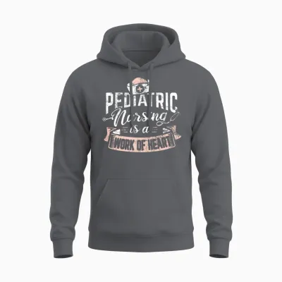 Pediatric Nurse Nursing Is a Work of Heart Picu Pe Unisex Hoodie - Charcoal