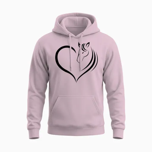 Horse Heart - Lovers Unisex Hoodie in Light Pink