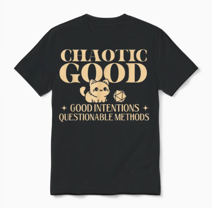 Chaotic Good - Rpg Tabletop Games D20 Tabletop Unisex T-Shirt in Black