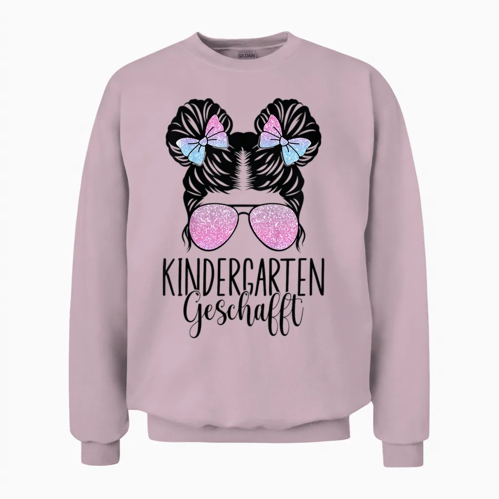 Kinder Kindergarten Geschafft 2026 2027 Kita Abschluss Unisex Sweatshirt in Light Pink