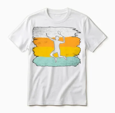 Badminton Retro Unisex T-Shirt - White