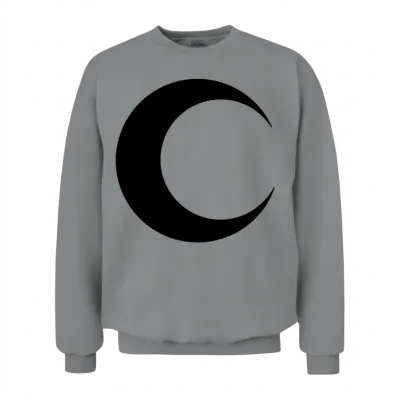 Moon, Minimal, Crescent, Solid (luna, Lune, Mond) Unisex Sweatshirt - Sport Grey