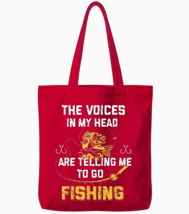 Fishing Gifts Funny Fisherman Tote Bags in Red