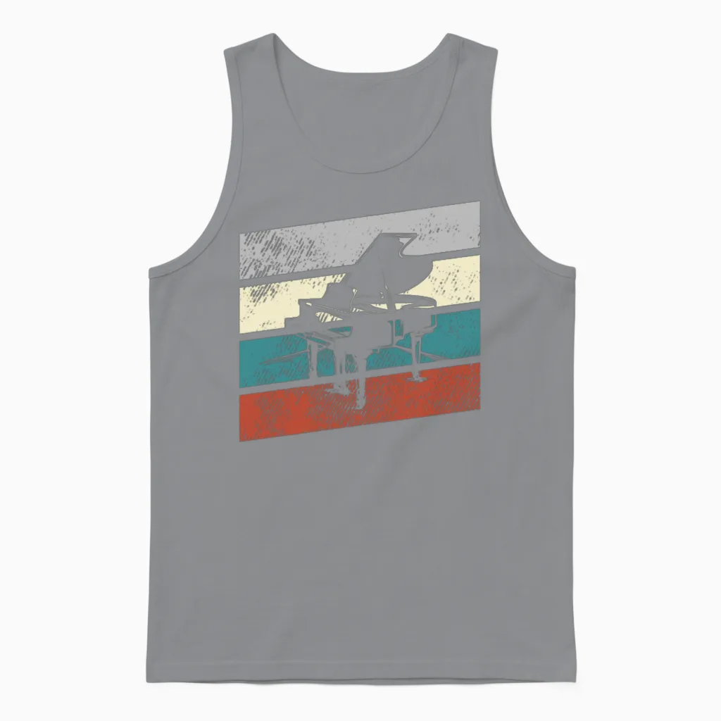 Piano Retro - & Keys Unisex Tank Top in Sport Grey