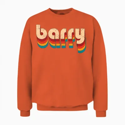 Retro Barry Name Unisex Sweatshirt - Orange