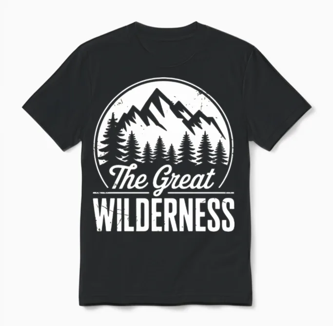 The Great Wilderness - Mountains & Trees Unisex T-Shirt in Black
