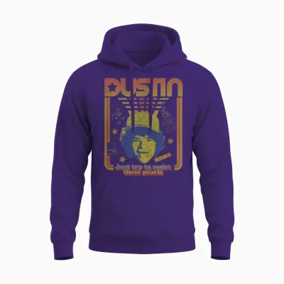 Stranger Things Dustin Floating Head Resist the Pearls Star Unisex Hoodie - Purple