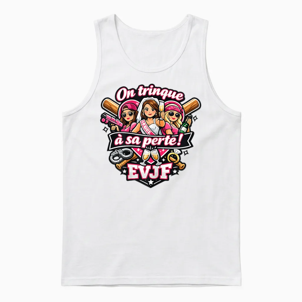 Evjf Femme Future Mariée Mariage Humour Original on Trinque Unisex Tank Top in White