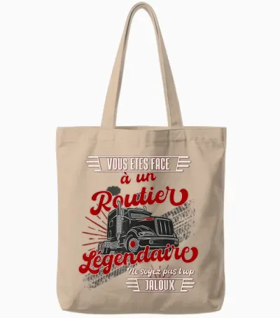 Road Humour Truck Driver Heavy Duty Vintage T-Shirt, Black Tote Bags - Natural
