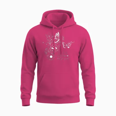 Sei Echt, Nicht Perfekt — Mit Authentischen Schmetterlingen Und Blumen Unisex Hoodie - Heliconia