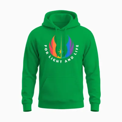 Star Wars Pride Rainbow Jedi Order Symbol for Light and Life Unisex Hoodie - Irish Green