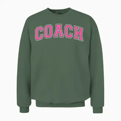 Coach Sports Trainer Vintage Pink White on Back Unisex Sweatshirt - Military Green