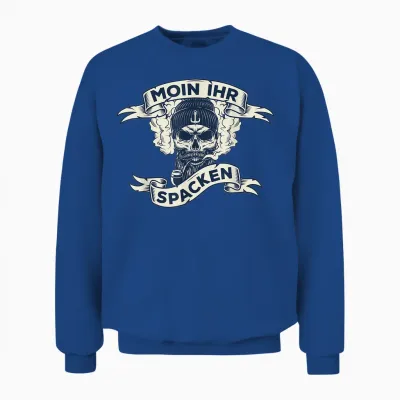 Moin Ihr Spacken North Germany East Frisian East Frisian T-Shirt, Black Unisex Sweatshirt - Royal