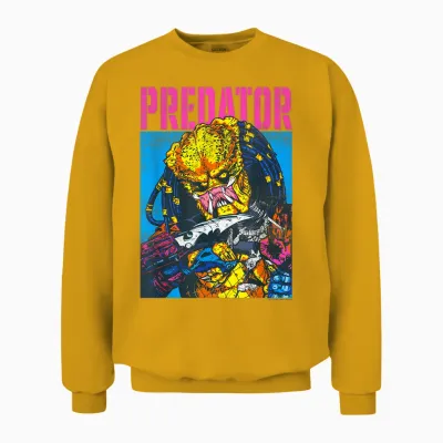 Aliens Iconic Epic Predator Retro Comic Big Chest Portrait Unisex Sweatshirt - Gold