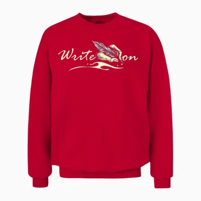 Write on - Feather Author Novelist Novel Writer Unisex Sweatshirt - Red