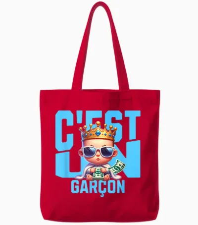 It's a Boy | It's a Boy | Baby Gender Announcement | T-Shirt Gift, Black, S Tote Bags - Red