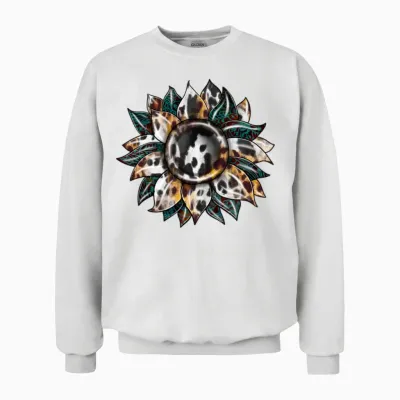 Western Sunflower Unisex Sweatshirt - White