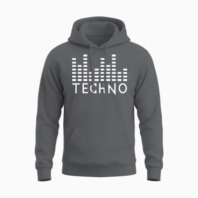 Techno Music Unisex Hoodie - Charcoal