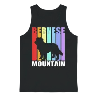 Retro Dog Lover Bernese Dog for Dog Dad Unisex Tank Top - Black – 1