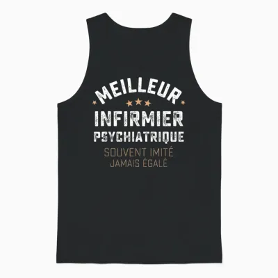 Funny Gift Man Job Nurse Psychiatric Humour T-Shirt, Black, S Unisex Tank Top - Black
