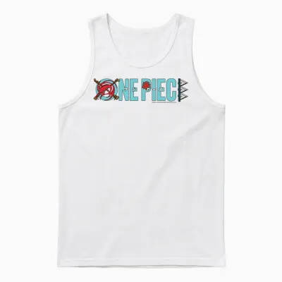 Children's Badge One Piece Arlong Anime Kids T-Shirt, Blue, 2 Unisex Tank Top - White