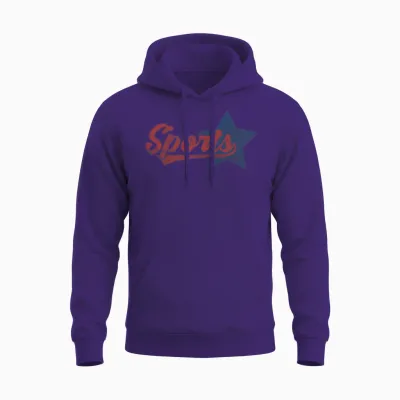 Sports Vintage Retro Lettering Unisex Hoodie - Purple