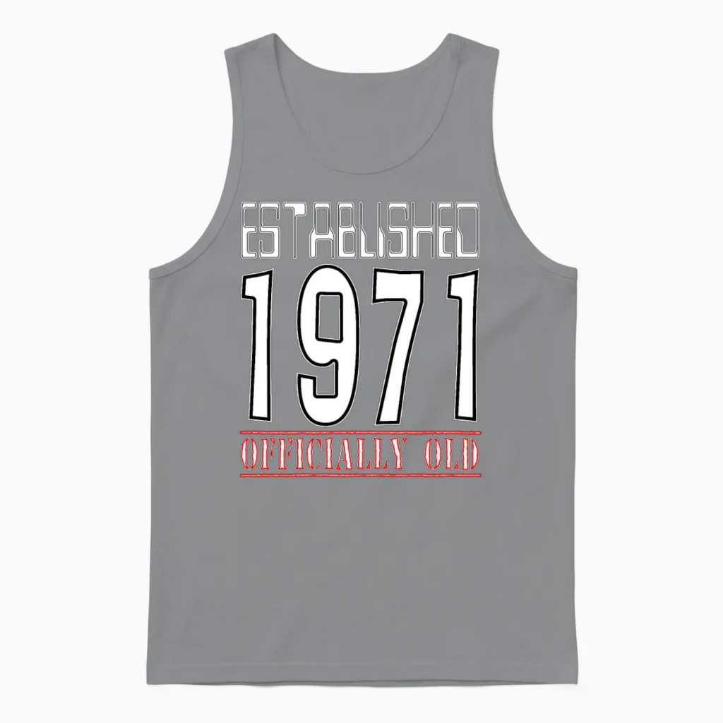 1971 Official Old White Unisex Tank Top in Sport Grey
