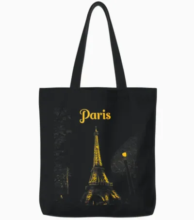 Holidays in Paris, Holidays in France, Eiffel Tower,love Paris Tote Bags - Black