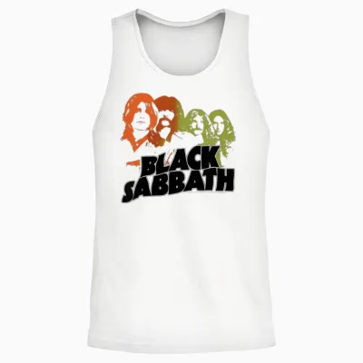 Kids Black Sabbath Band Sketch Kids Black Unisex Tank Top - White