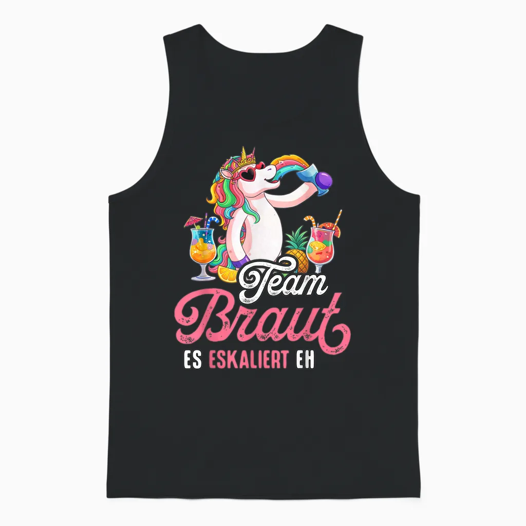 Jga T-Shirt Frauen Junggesellenabschied Poltern Team Braut Unisex Tank Top in Black
