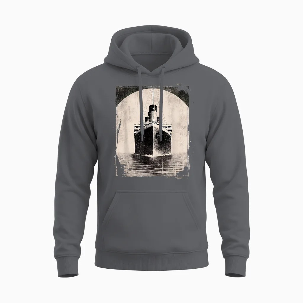 Vintage Titanic Kostüm Rms Kreuzfahrtschiff Titanic Liebhaber Unisex Hoodie in Charcoal