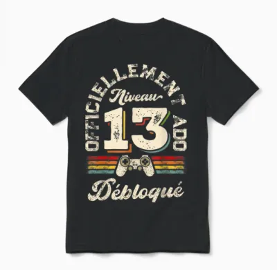 13 Years Birthday Teen Gift Humor Gamer Boy T-Shirt, Black, S Unisex T-Shirt - Black