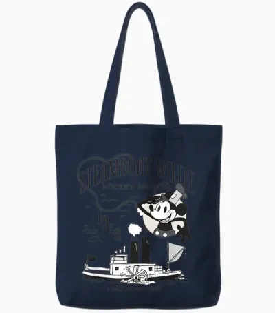 Mickey Mouse Steamboat Willie Tote Bags - Navy