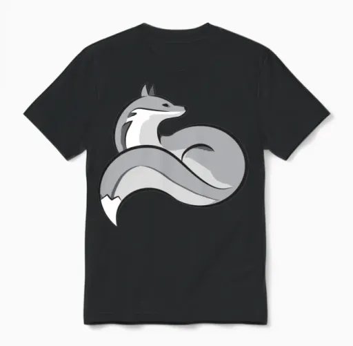 Silver Fox Wildlife Unisex T-Shirt in Black