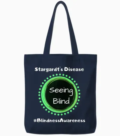 Stargardt S Disease (seeing Blind) Awareness Tote Bags - Navy