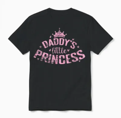 Papas Kleine Prinzessin Märchenmomente Unisex T-Shirt - Black