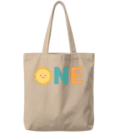 1st Birthday Tote Bags - Natural