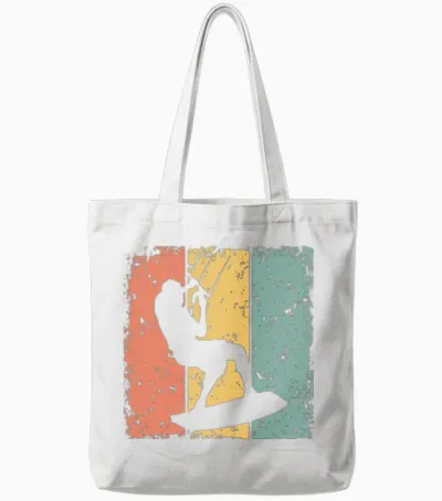 Kitesurfing Retro Tote Bags - White