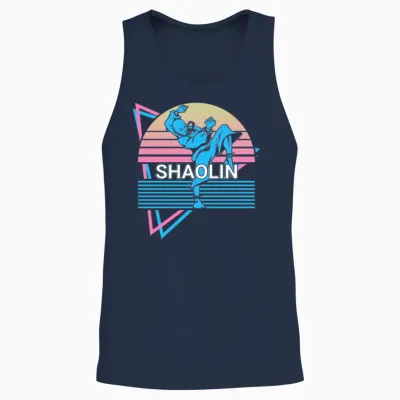 Kung Fu Retro Unisex Tank Top - Navy
