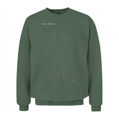 Spacex Starship Sn8 Blueprint Unisex Sweatshirt - Military Green