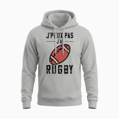Gift Idea Rugby Player "j'peux Pas J'ai Rugby T-Shirt, Grey, S Unisex Hoodie - Ash