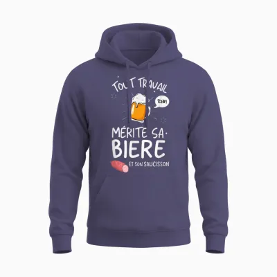 Idée Cadeau Drôle Apéro Bière Saucisson Pour Homme Unisex Hoodie - Heather Sport Dark Navy