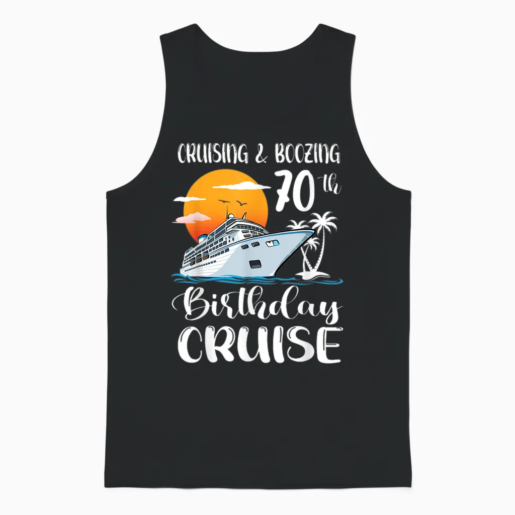 Kreuzfahrt Und Saufen 70. Geburtstag Reise Kreuzfahrtschiff Unisex Tank Top in Black