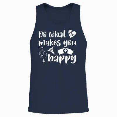 Do What Makes You Happy Nurse Nursing Unisex Tank Top - Navy